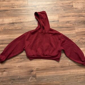 Women's Burgundy Cropped Hoodie